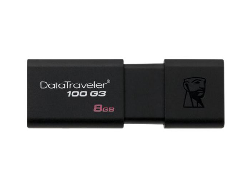 Kingston 8gb USB3.0 накопитель kingston dt100 gen.3 черный слайдер dt 100g 3/8gb (740617211689)