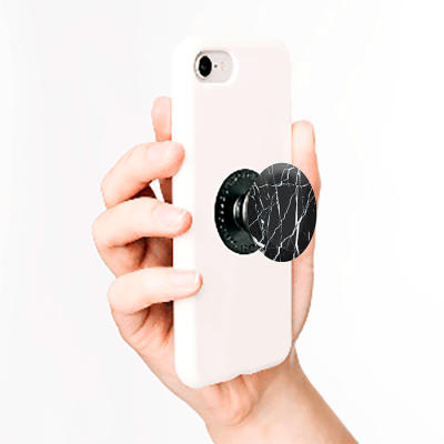 PopSockets Grip Stand Black And White Marble Matte Print