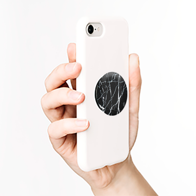 PopSockets Grip Stand Black And White Marble Matte Print