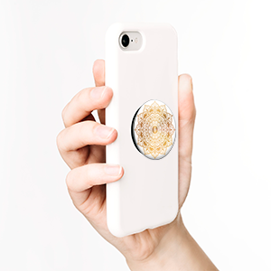 PopSockets Grip Stand Golden Silence Matte Gold Mandala Print