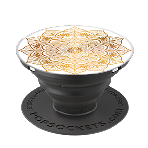 PopSockets Grip Stand Golden Silence Matte Gold Mandala Print