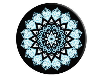 PopSockets Peace Mandala Sky Teal And White Mandala On Black