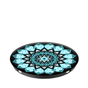 PopSockets Peace Mandala Sky Teal And White Mandala On Black