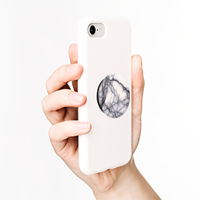 PopSockets White Marble Faux White Marble With Black Veins