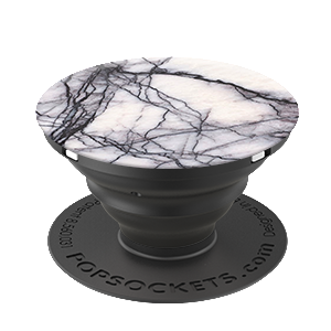 PopSockets White Marble Faux White Marble With Black Veins