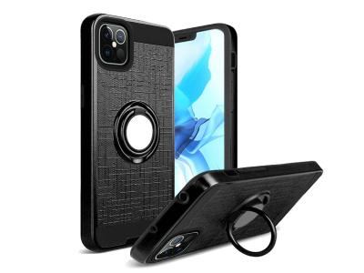 6.1 Magnetic Ring Kickstand Hybrid Case Cover For iPhone 13 In Black