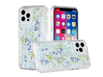 Floral Epoxy Design Hybrid Case Cover for iPhone 12 , iPhone 12 Pro