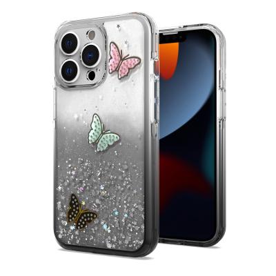 Epoxy Colorful Glitter Hybrid Case Cover for iPhone 12 , iPhone 12 Pro