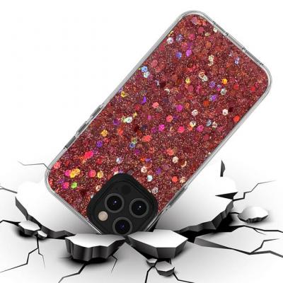 Glitter Sparkle Hybrid Case Cover in Rose Gold for iPhone 12 , iPhone 12 Pro