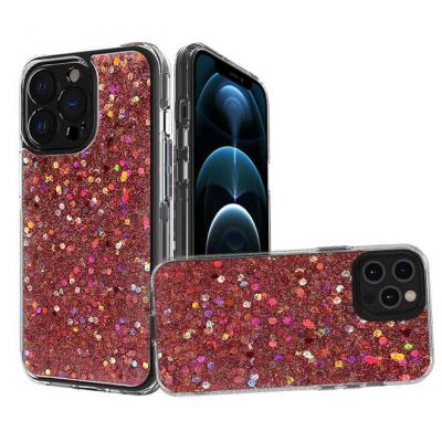 Glitter Sparkle Hybrid Case Cover in Rose Gold for iPhone 12 , iPhone 12 Pro