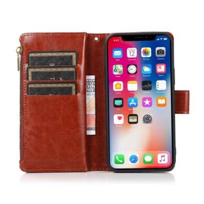 Mobile Magic iPhone 15 Pro Luxury Wallet Card ID Zipper Money Holder Case Cover