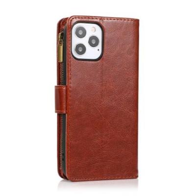 Mobile Magic iPhone 15 Pro Luxury Wallet Card ID Zipper Money Holder Case Cover