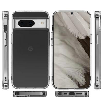Mobile Magic Pure Crystal Transparent Thick ShockProof Chromed Buttons Case for Google Pixel 8 Pro 5G