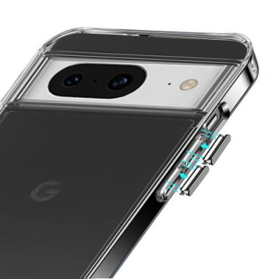 Mobile Magic Pure Crystal Transparent Thick ShockProof Chromed Buttons Case for Google Pixel 8 Pro 5G