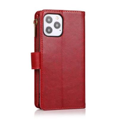 Mobile Magic Luxury Wallet Card ID Zipper Money Holder Case Cover for iPhone 15 Pro