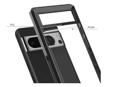 Mobile Magic Transparent Hybrid Clear PC Black TPU Case For Google Pixel 8 Pro 5G