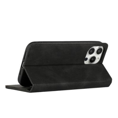 Mobile Magic For iPhone 15 Wallet Premium PU Vegan Leather ID Card Money Holder in Black