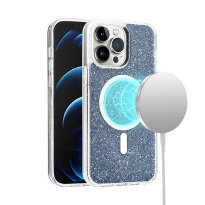 Mobile Magic Epoxy Glitter Magnetic Circle ShockProof Hybrid for iP15 Pro Max