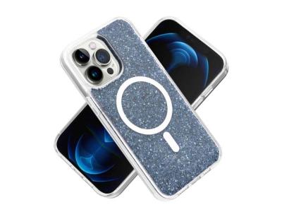 Mobile Magic Epoxy Glitter Magnetic Circle ShockProof Hybrid for iP15 Pro Max