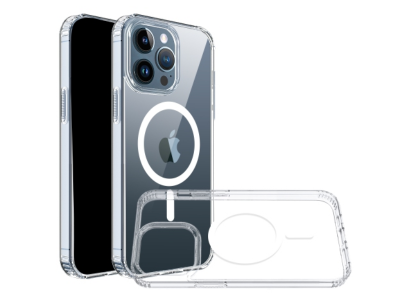 Mobile Magic True Transparent Magnetic Circle Shockproof Hybrid Clear Case for iPhone 15 Plus