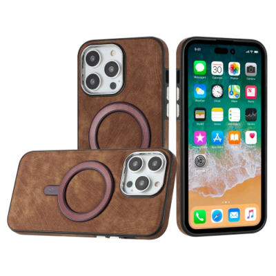 Mobile Magic iP15 Pro Max Fashion PU Vegan Case Cover Brown