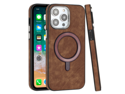 Mobile Magic iP15 Pro Max Fashion PU Vegan Case Cover Brown