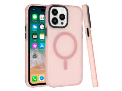 Mobile Magic Magnetic Circle ShockProof 4-Time Injection Strong Hybrid Case in Pink for iPhone 15