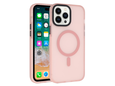 Mobile Magic Magnetic Circle ShockProof 4-Time Injection Strong Hybrid Case in Pink for iPhone 15